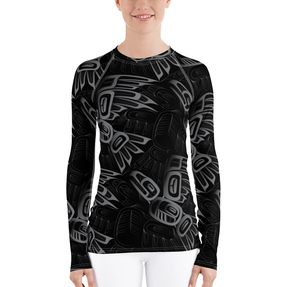 Women's Eagle Raven Tessellation Long Sleeve Athletic Top (Rash Guard) –  Trickster Company