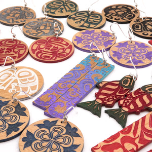 Hand Painted Wood Earrings