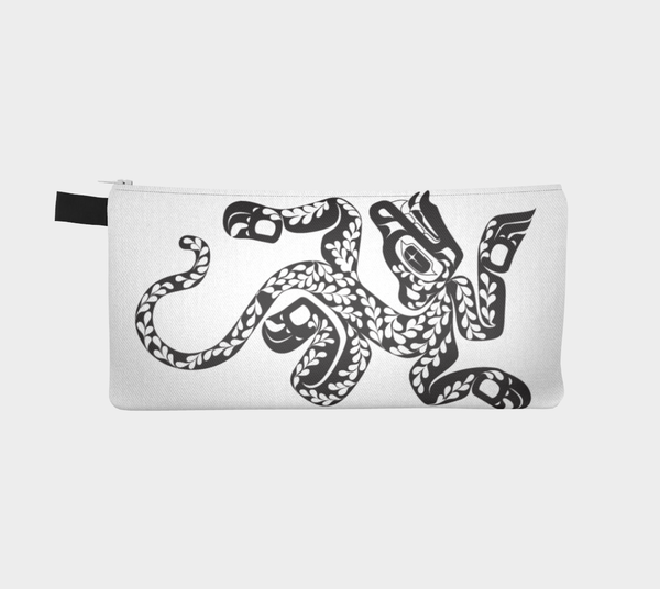 Floral Jaguar (Black & White) Pencil Pouch