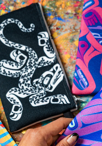 Floral Jaguar (Black & White) Pencil Pouch