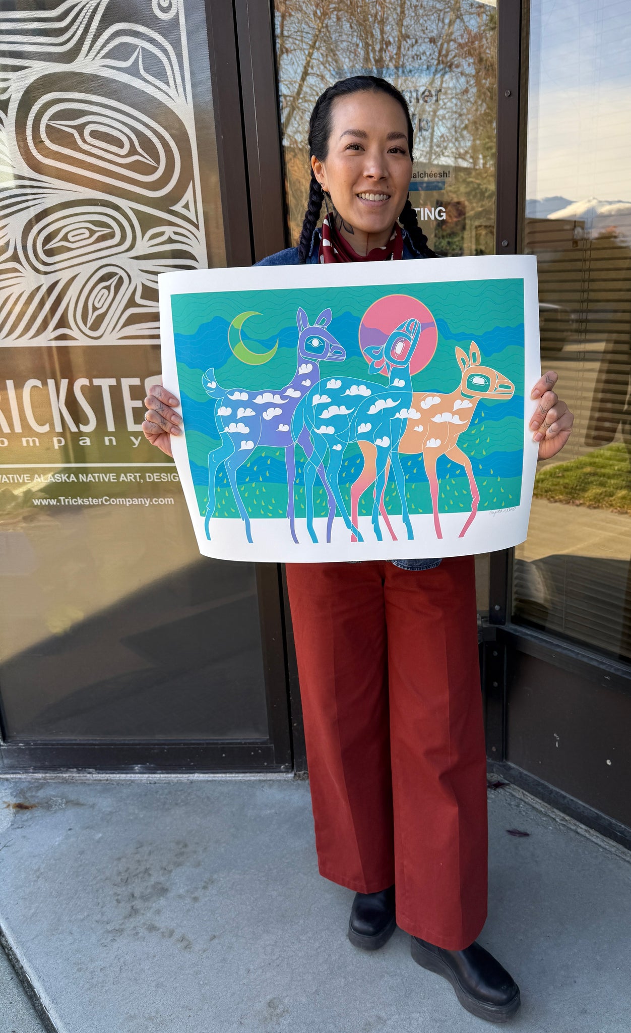 Aasgutuyík G̱uwakaan (Tlingit for Deer in Rainforest) Giclée Print