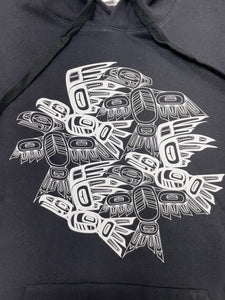 Eagle Raven Tessellation Hoodie - Alternative Eco-Cozy Fleece Pullover