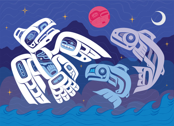 Raven Dreams of Salmon Return Giclée Print