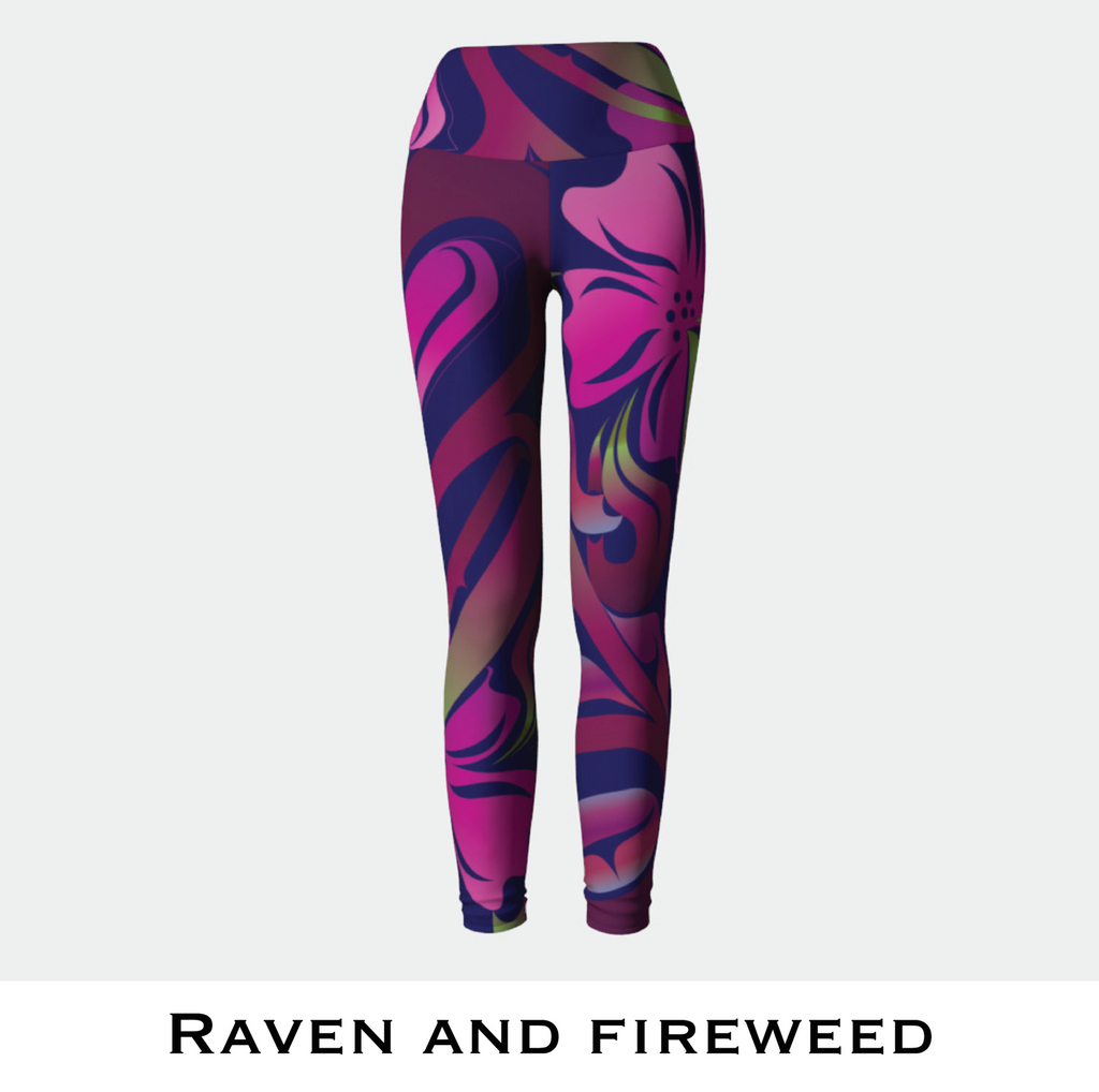 Pink and purple company leggings deals