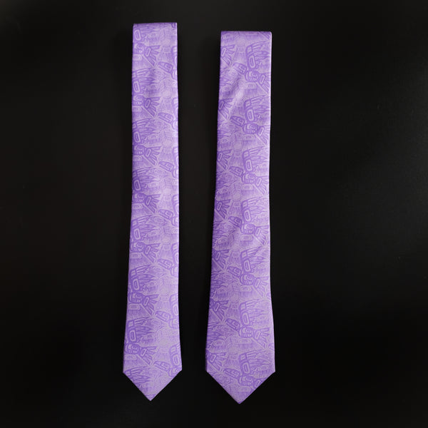 Purple Eagle Raven Tessellation Tie