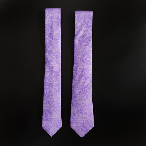 Purple Eagle Raven Tessellation Tie