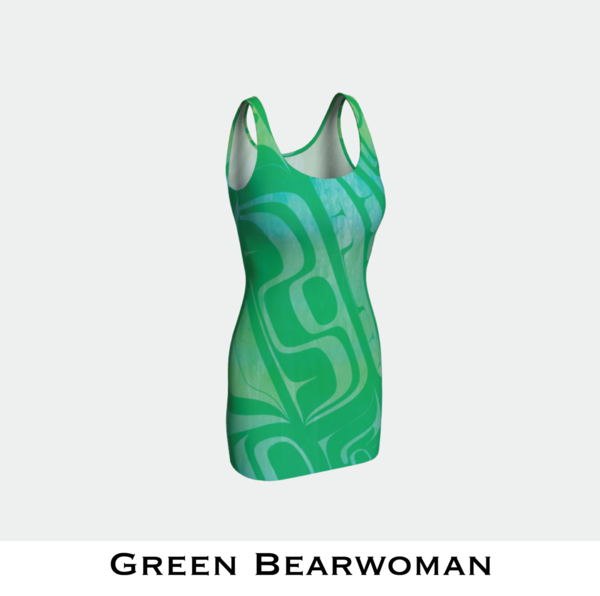 Green Bearwoman Bodycon Dress
