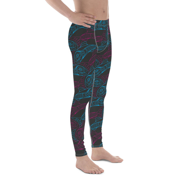 Men's Salmon Tessellation Athletic Leggings