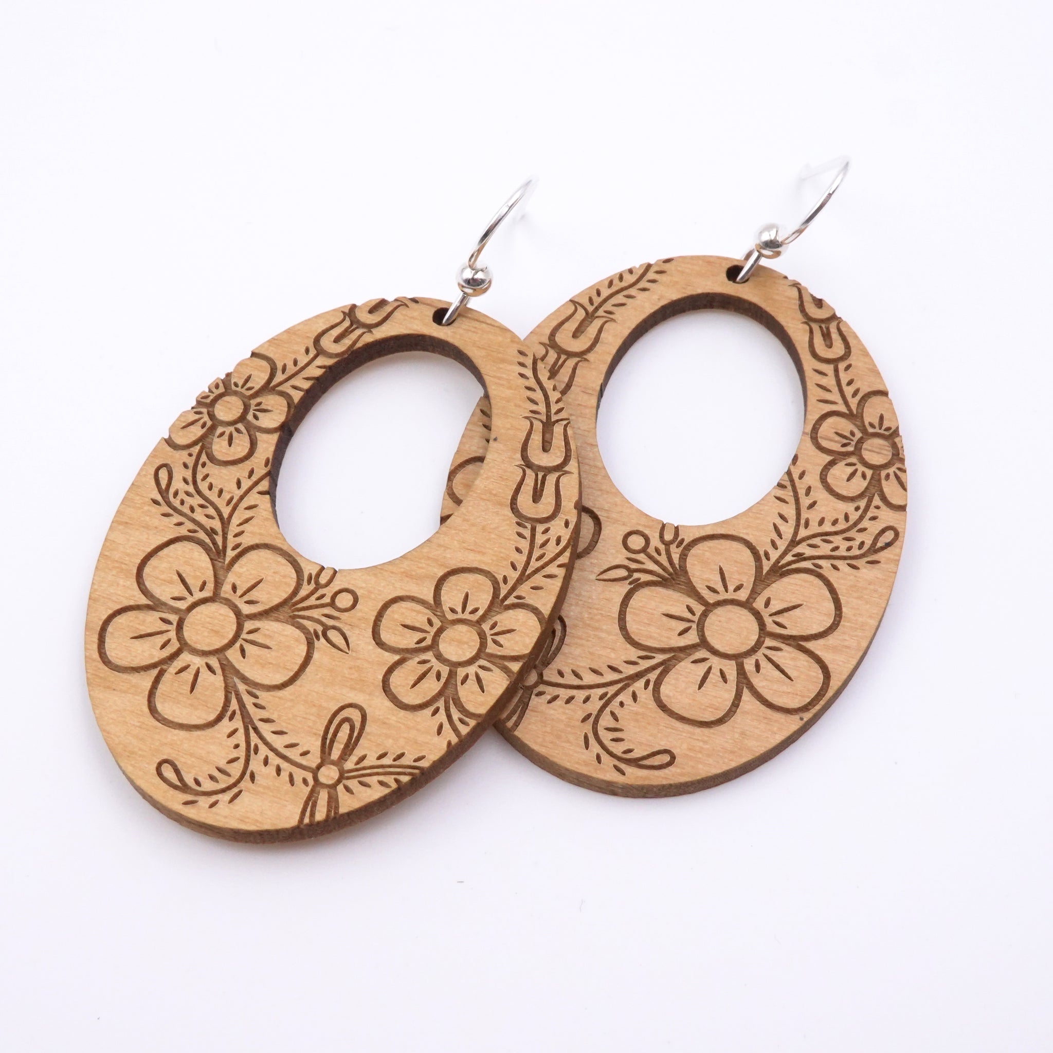 Floral Oval Earrings