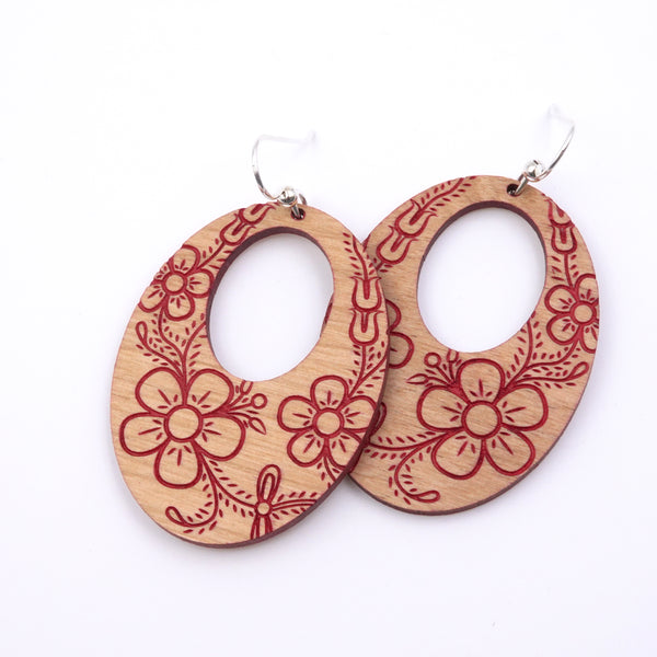 Floral Oval Earrings