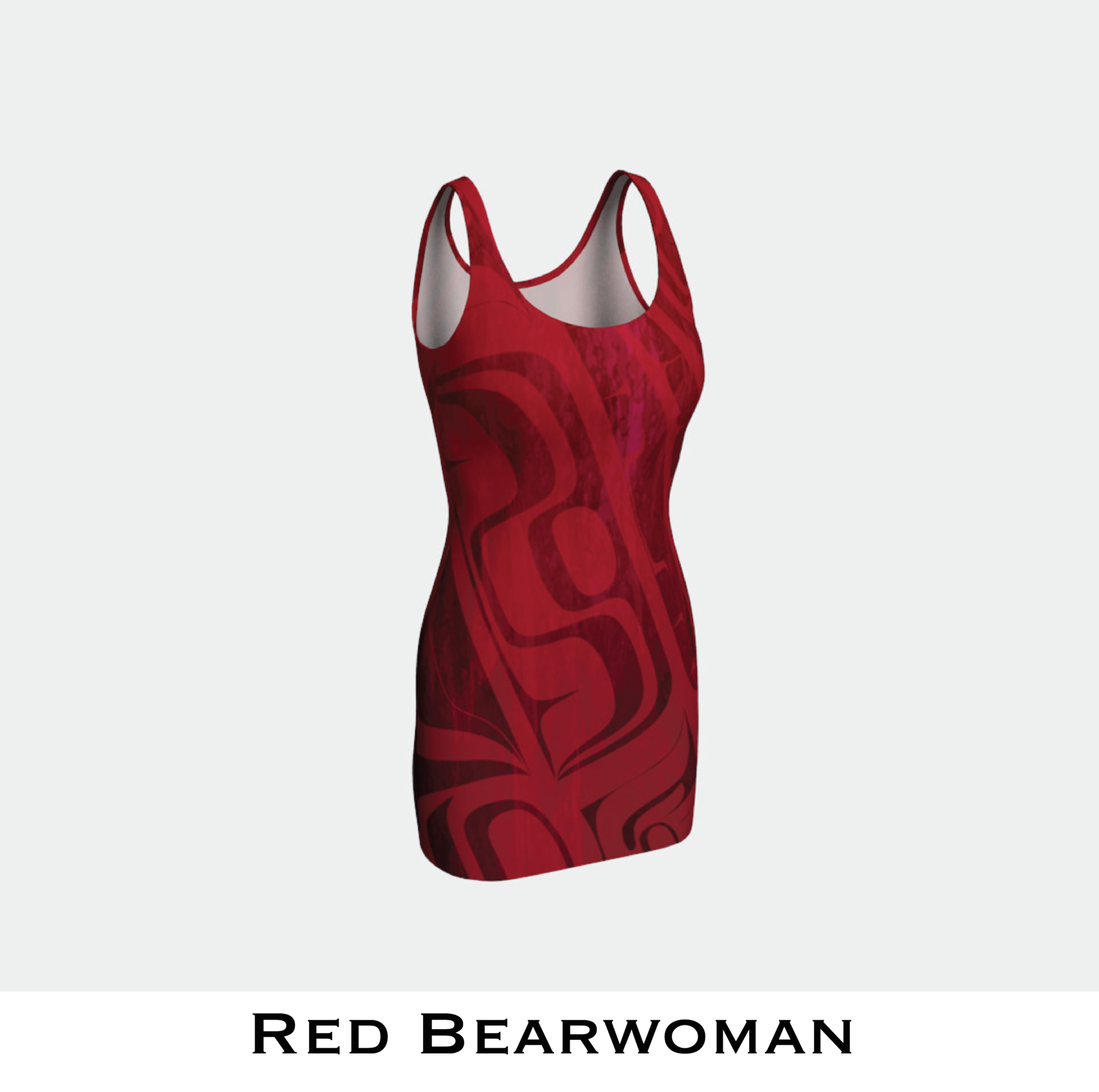 Red Bearwoman Bodycon Dress