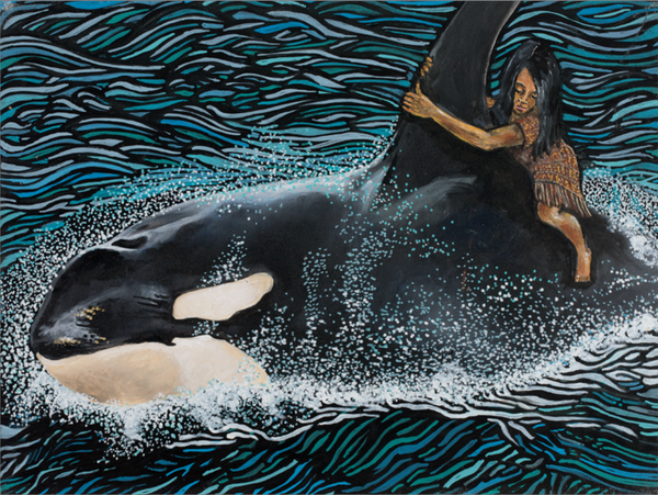 Nang Jáadaa Sg̱áana ‘Láanaa aa Isdáayaan (The Woman Carried Away by Killer Whales - Written in Haida)