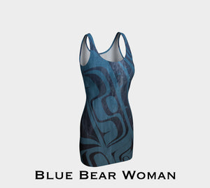 Blue Bearwoman Bodycon Dress