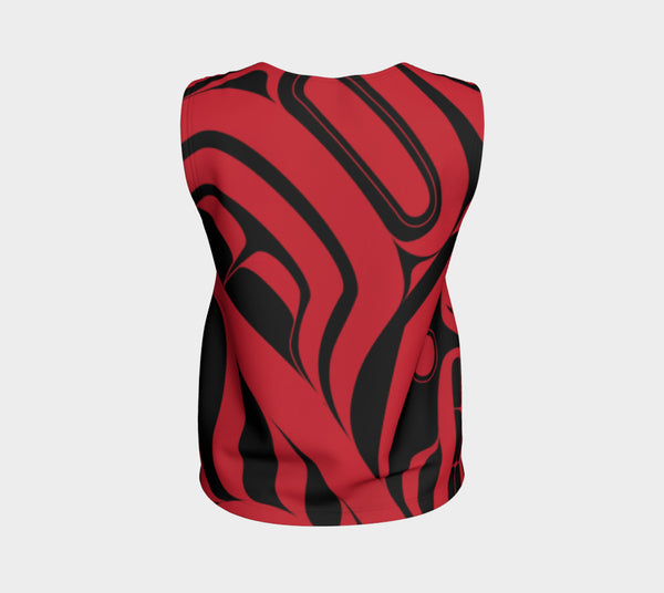 Red Killer Whale Loose Tank Top